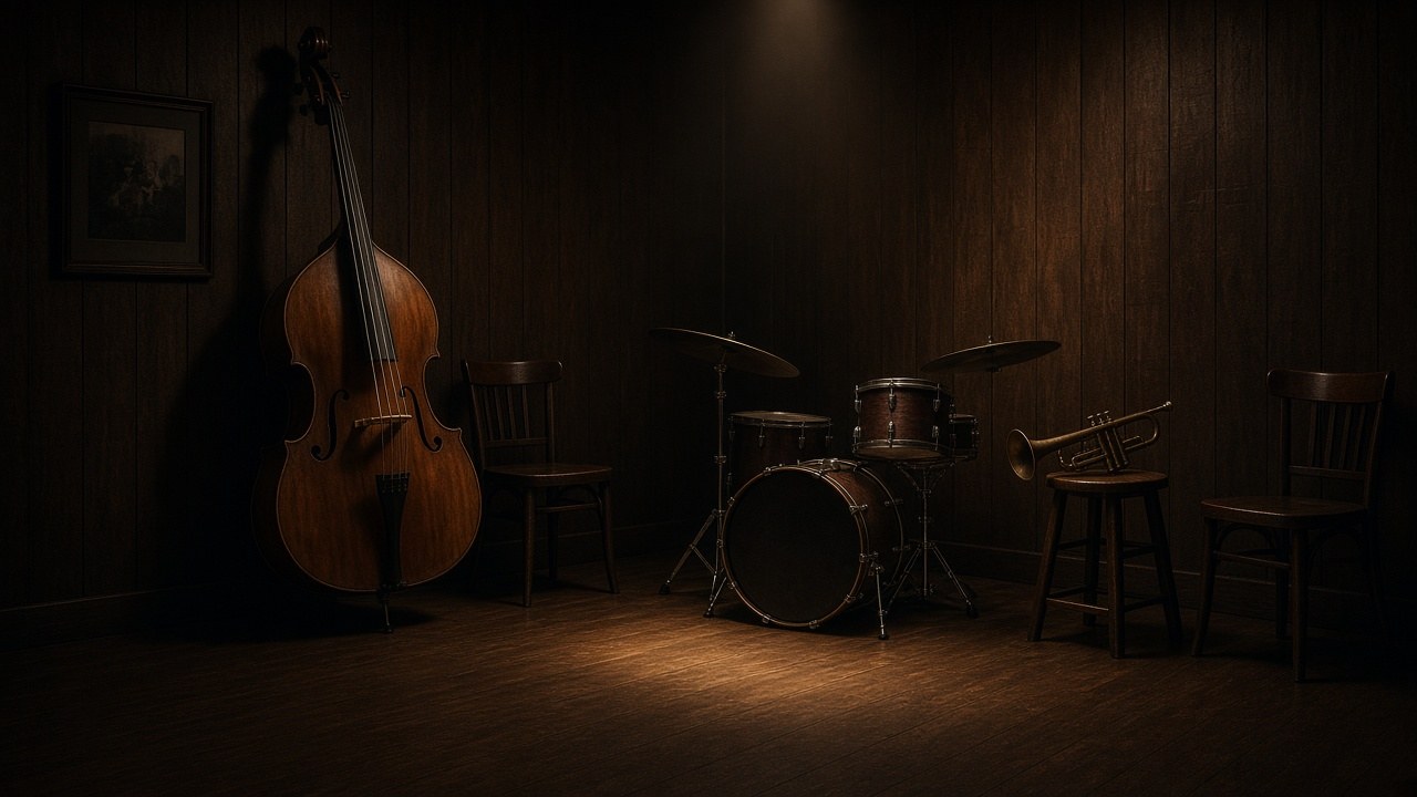 Raised jazz plank at Haifa Vinyl Loft with piano before doors
